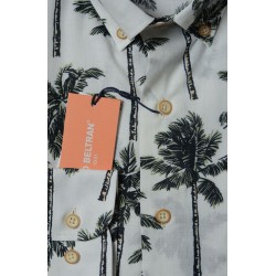 Camisa Palmeras Beige - Darío Beltrán