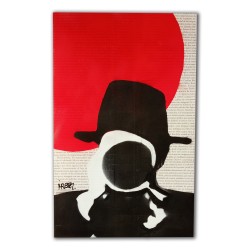 Azulejo intervenido. Obra original The Photographer MRBT62. A la venta en Galería de Arte El Miracle. València.